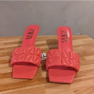 Pink Zara mules